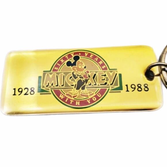 Vintage Disney Mickey 60 Years With you 80's Keychain - Picture 1 of 7